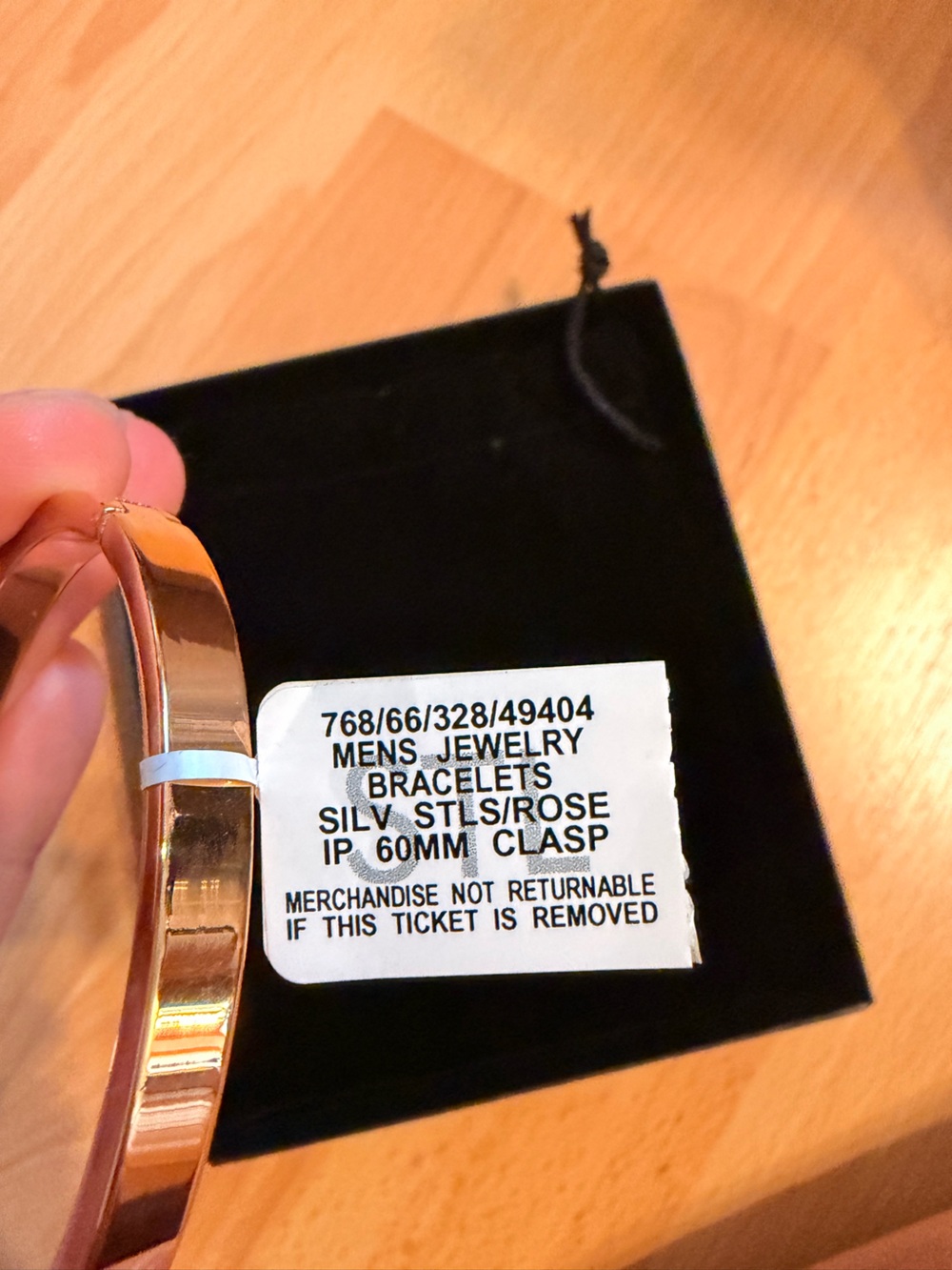 Brand new rose gold men bangle